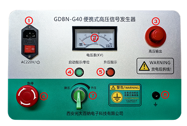 GDBN-G40便攜式高壓信號發生器面板